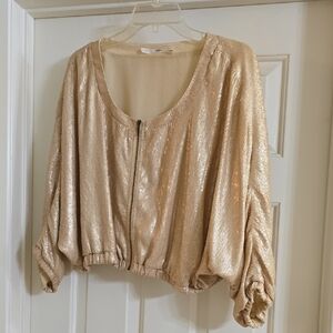 Gibson Shimmering Cream Sequin Blouse